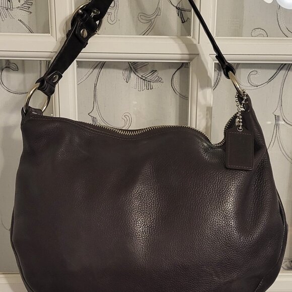 Vintage Dark Brown Coach Hobo Handbag-gently used - Picture 7 of 13